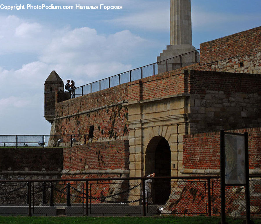 Brick, Castle, Fort, Bench, Architecture, Bell Tower, Clock Tower