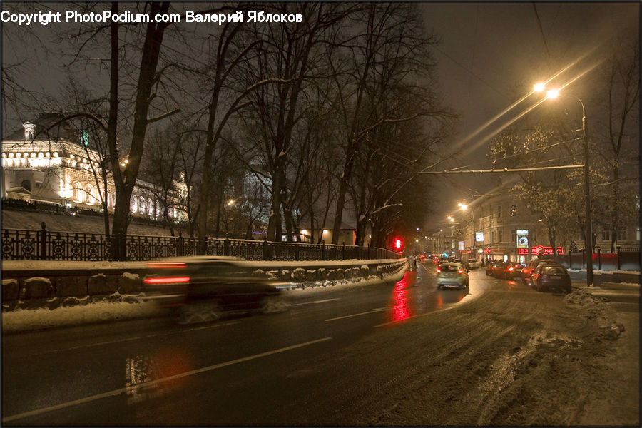 Blizzard, Outdoors, Snow, Weather, Winter, City, Downtown