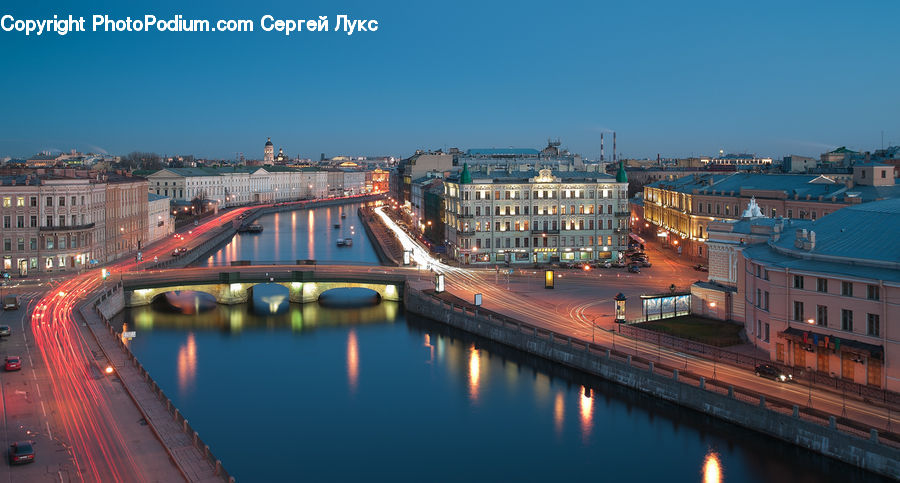 Bridge, Canal, Outdoors, River, Water, City, Downtown