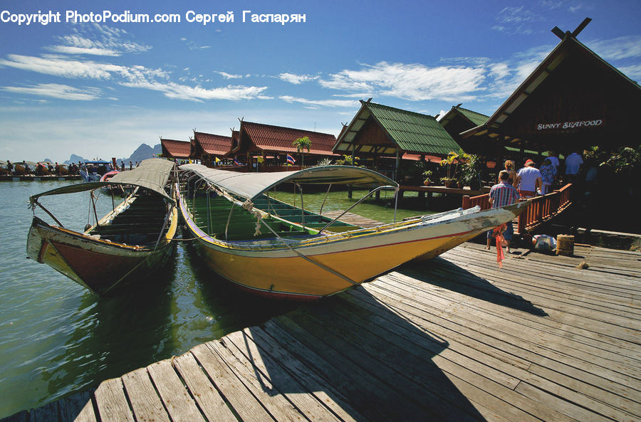 Boat, Watercraft, Dinghy, Boardwalk, Deck, Path, Sidewalk