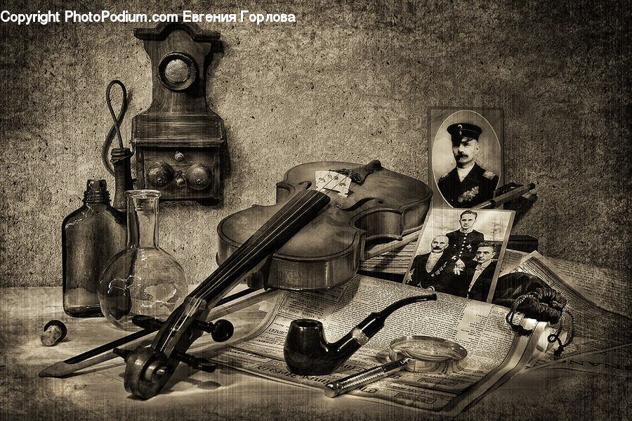 Bottle, Cello, Fiddle, Musical Instrument, Violin, Flyer, Poster