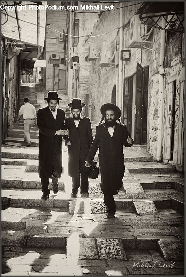 People, Person, Human, Clothing, Overcoat, Suit, Alley