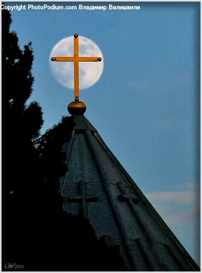 Architecture, Bell Tower, Clock Tower, Tower, Lamp Post, Pole, Cross