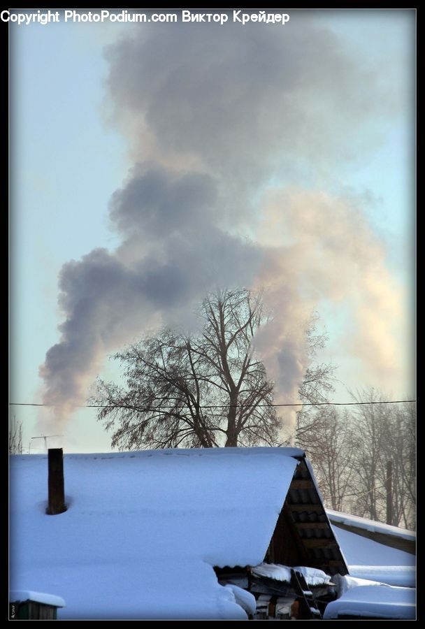 Ice, Outdoors, Snow, Building, Cottage, Housing, Flare