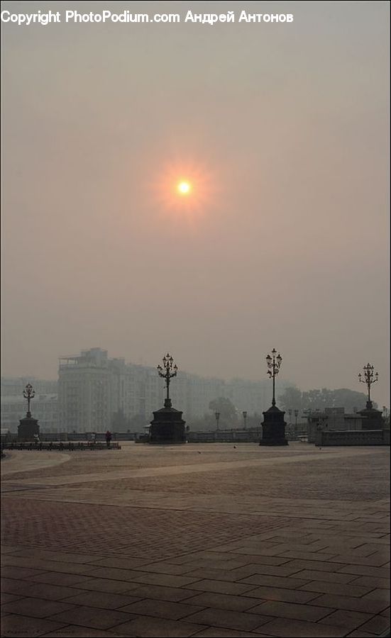 Fog, Pollution, Smog, Smoke, Boardwalk, Deck, Path