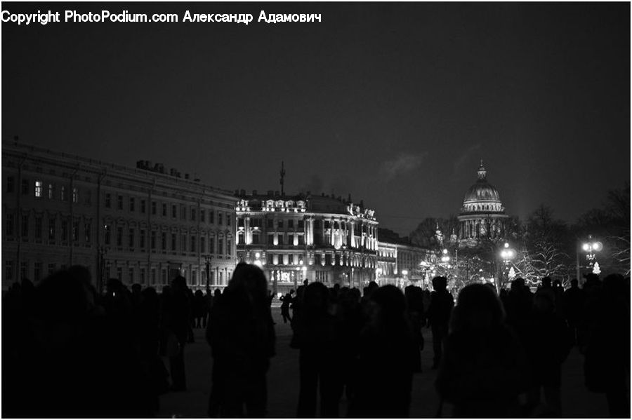 People, Person, Human, Silhouette, Night, Outdoors, Crowd