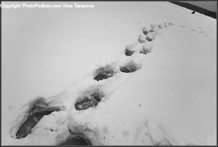 Snow, Snow Angel, Winter, Ice, Outdoors, Sea, Sea Waves