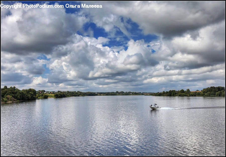 Cloud, Cumulus, Sky, Lake, Outdoors, Water, Azure Sky