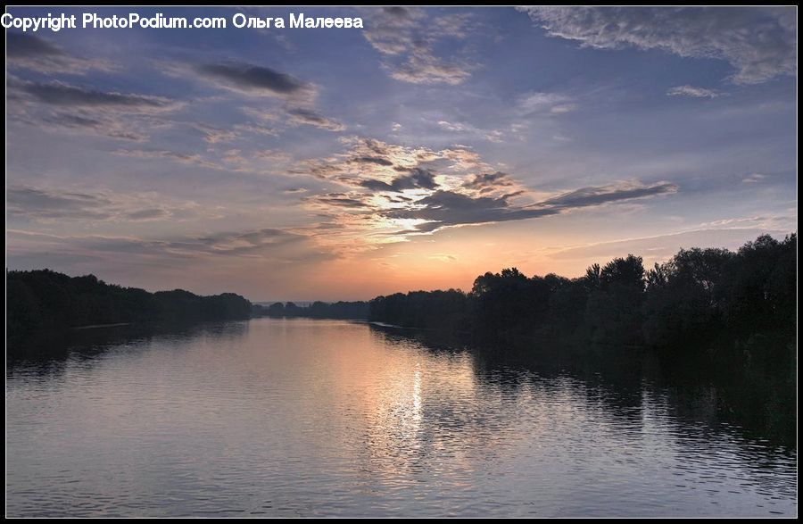Lake, Outdoors, Water, Azure Sky, Cloud, Sky, Dawn