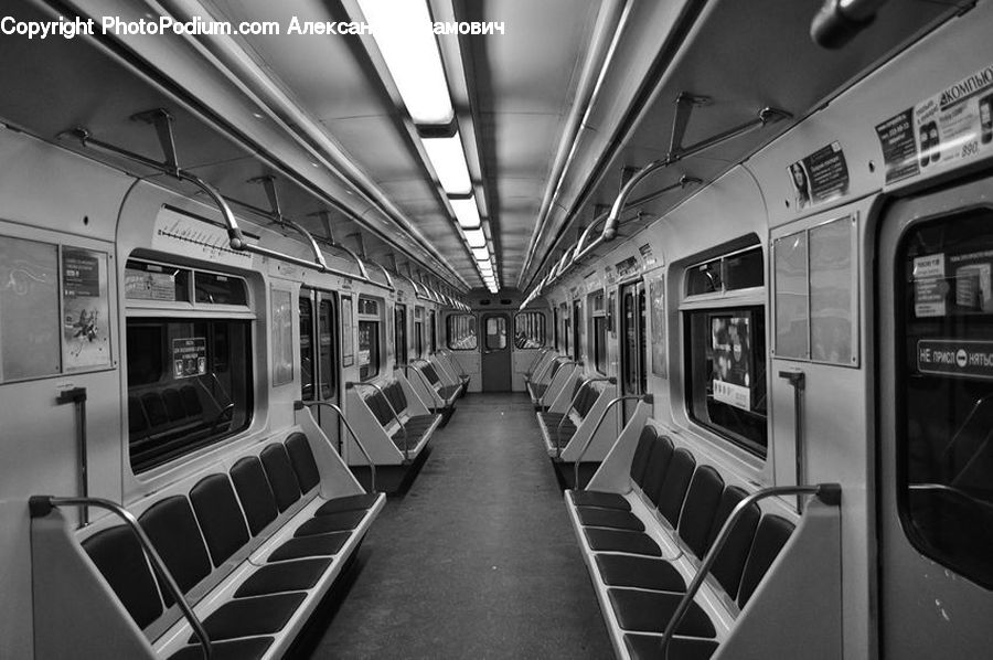 Subway, Train, Train Station, Vehicle, Chair, Furniture, Corridor