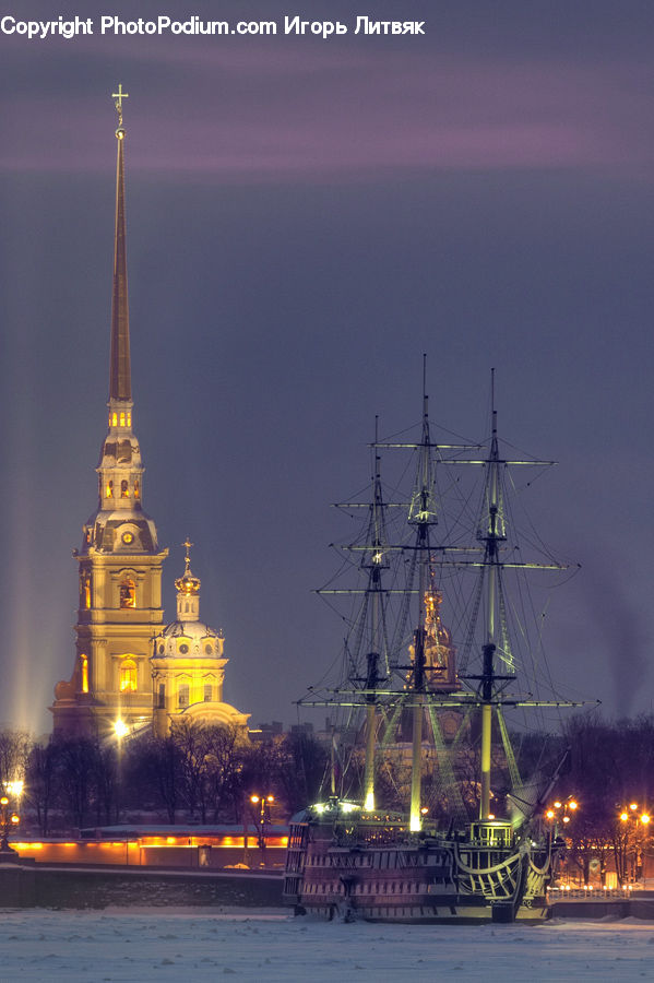 Architecture, Tower, Freighter, Ship, Vessel, Bell Tower, Clock Tower