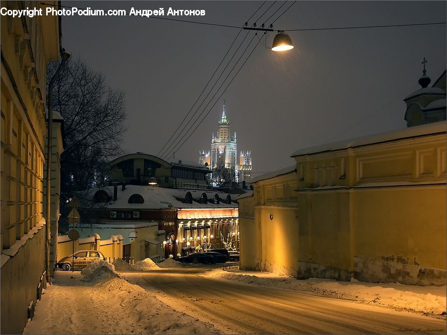 Cafeteria, Restaurant, City, Downtown, Urban, Rail, Streetcar