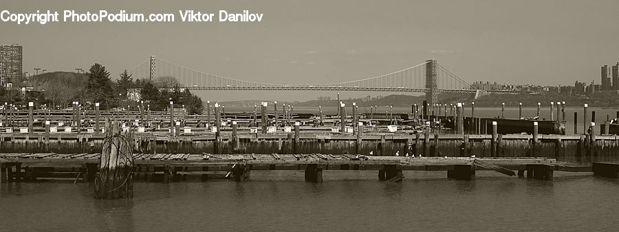 Bridge, Waterfront, Harbor, Port, Dock, Landing, Pier