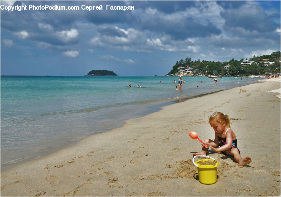 People, Person, Human, Bucket, Beach, Coast, Outdoors