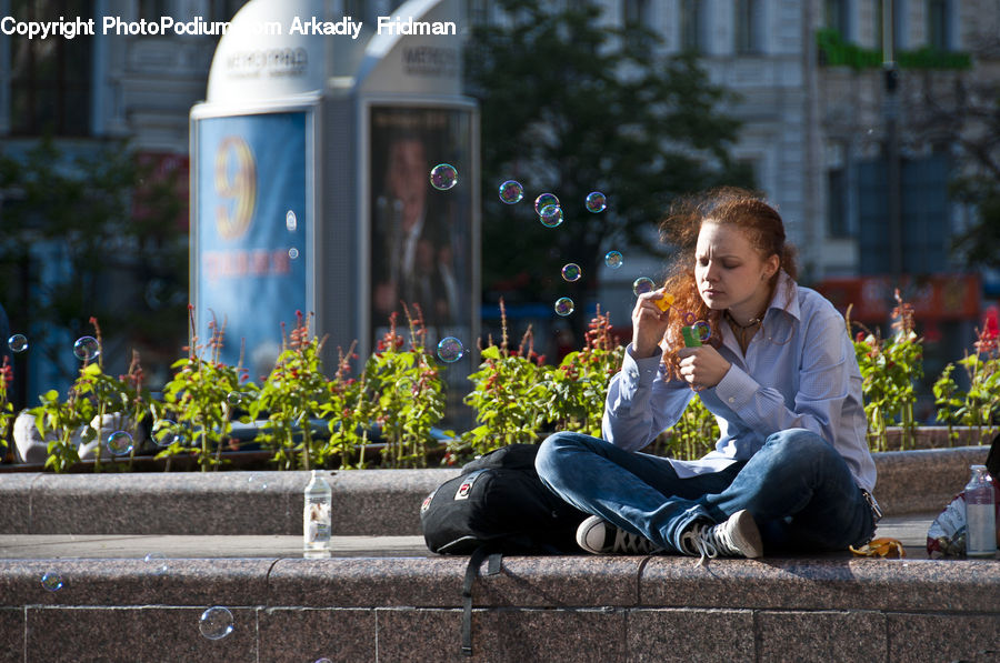 Bubble, Human, People, Person, Plant, Potted Plant, Corn