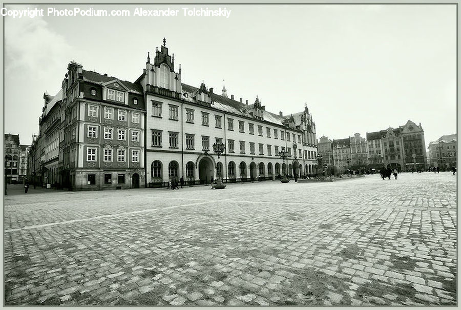 Architecture, Downtown, Plaza, Town Square, Mansion, Building, Town