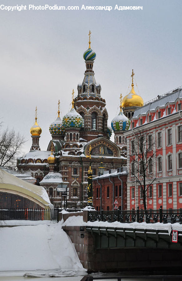 Ice, Outdoors, Snow, Architecture, Dome, Church, Worship