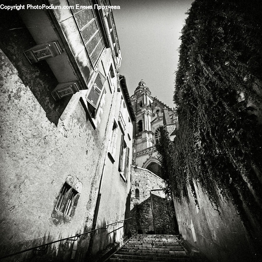 Alley, Alleyway, Road, Street, Town, Night, Outdoors