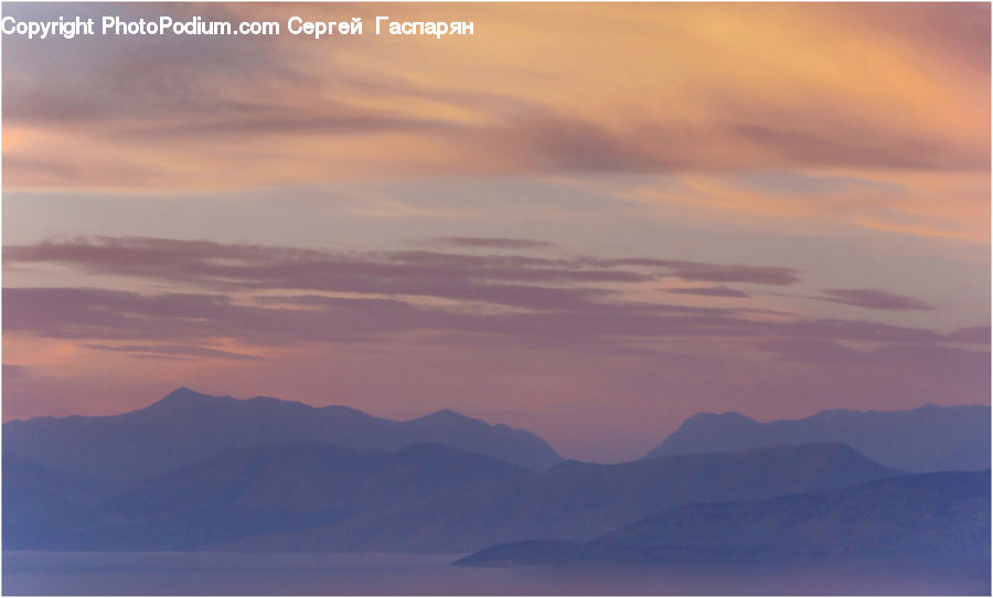 Mountain, Mountain Range, Outdoors, Dawn, Dusk, Sky, Sunrise