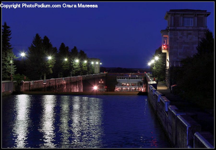 Boat, Watercraft, Shipping Container, Bench, Canal, Outdoors, River