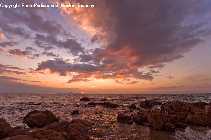 Rock, Dawn, Dusk, Red Sky, Sky, Sunrise, Sunset
