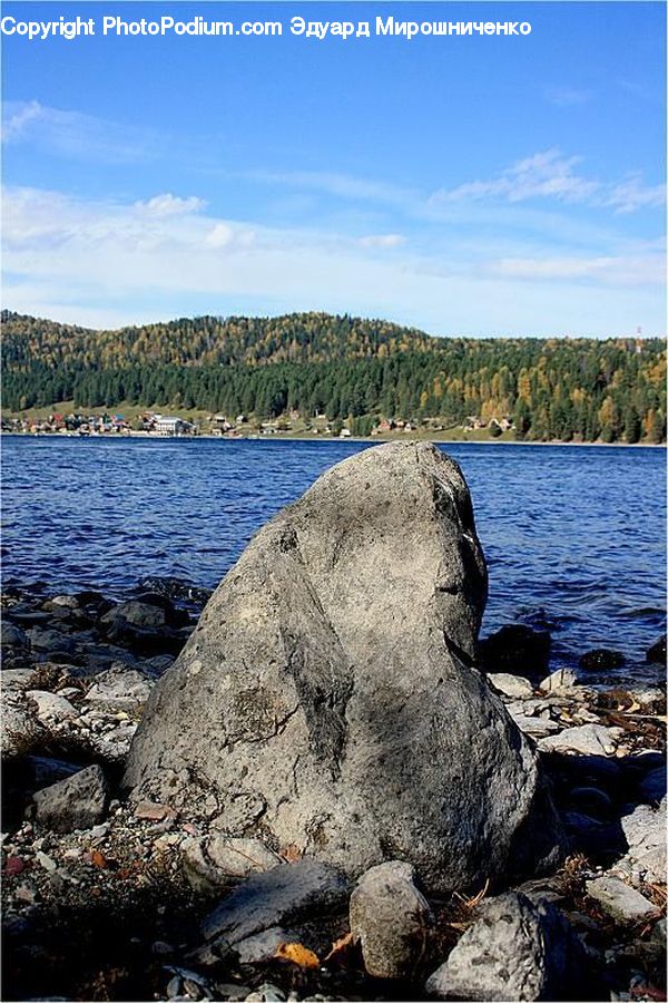 Rock, Coast, Outdoors, Sea, Water, Promontory, Rubble