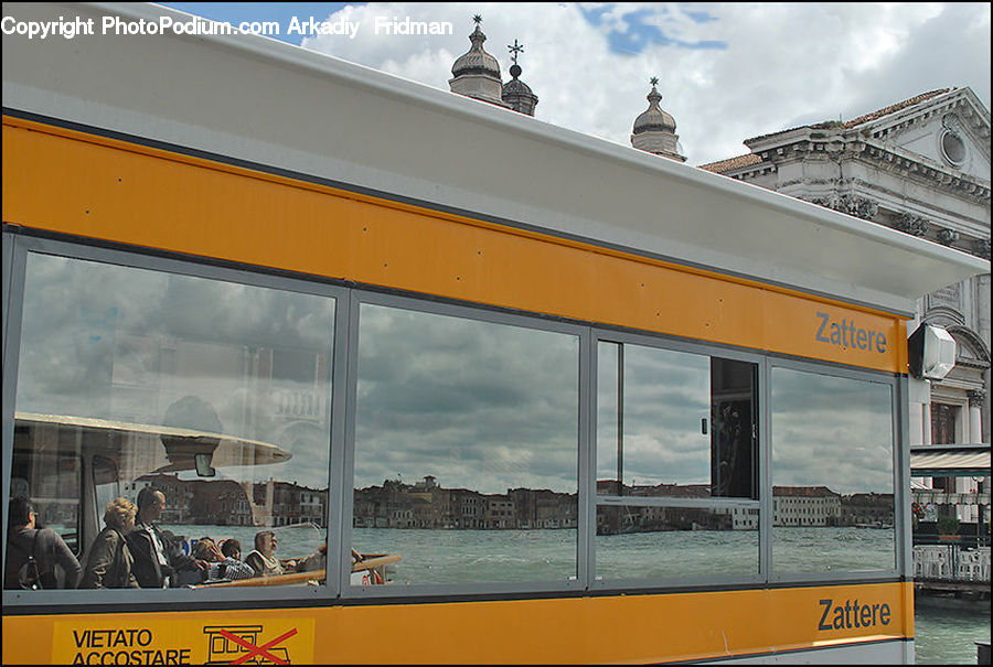 Bus, Double Decker Bus, Vehicle, Train, Building, People, Person