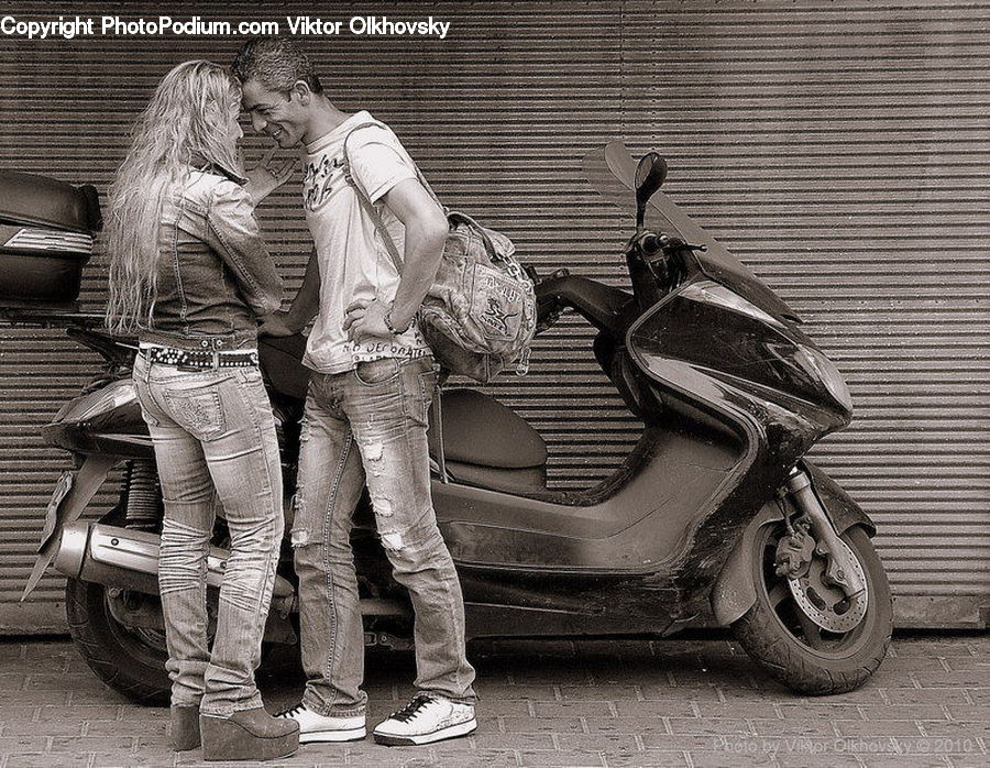 People, Person, Human, Motor, Motorcycle, Vehicle, Scooter