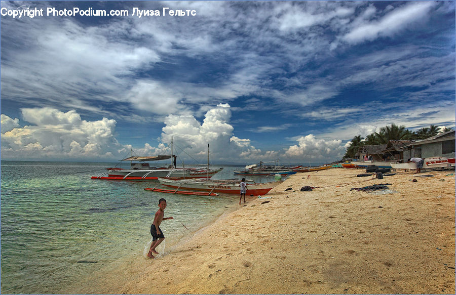 Beach, Coast, Outdoors, Sea, Water, Boat, Watercraft