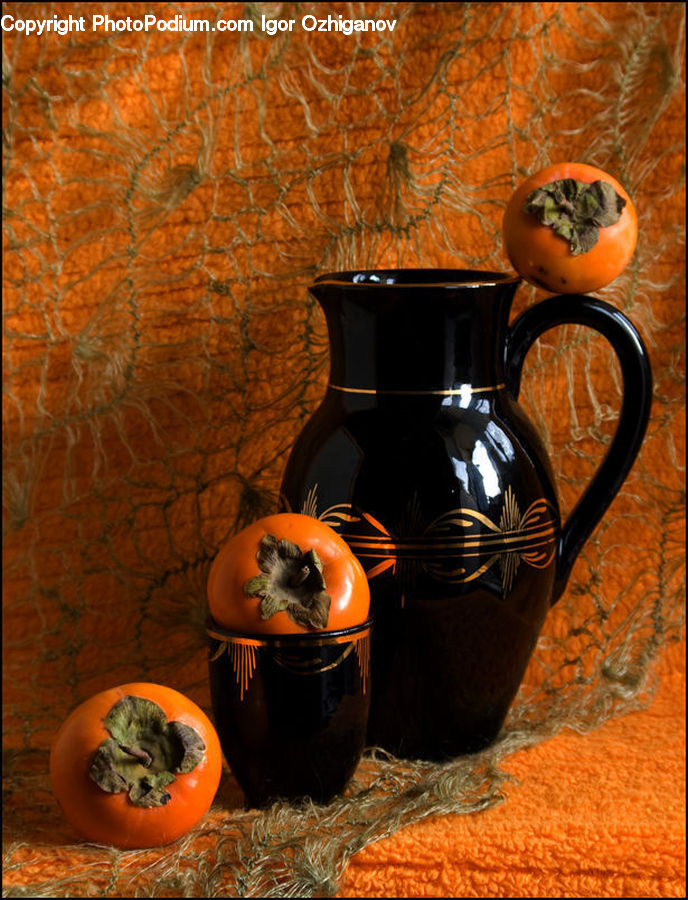 Fruit, Persimmon, Pumpkin, Squash, Vegetable, Coffee Cup, Cup
