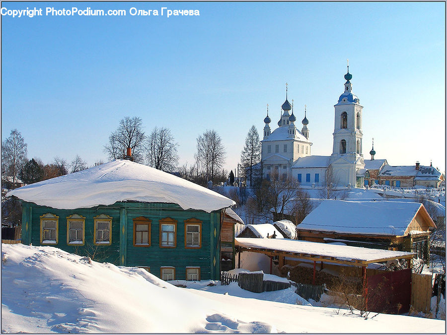 Architecture, Bell Tower, Clock Tower, Tower, Arctic, Snow, Winter