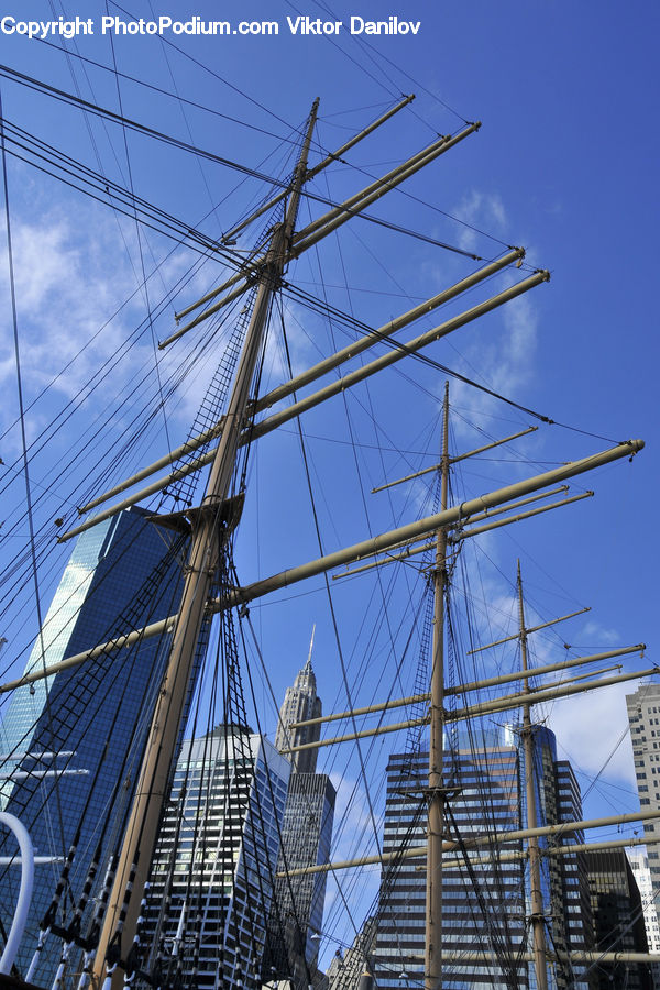 Construction, Cable, Electric Transmission Tower, Power Lines, Ship, Vessel, Scaffolding