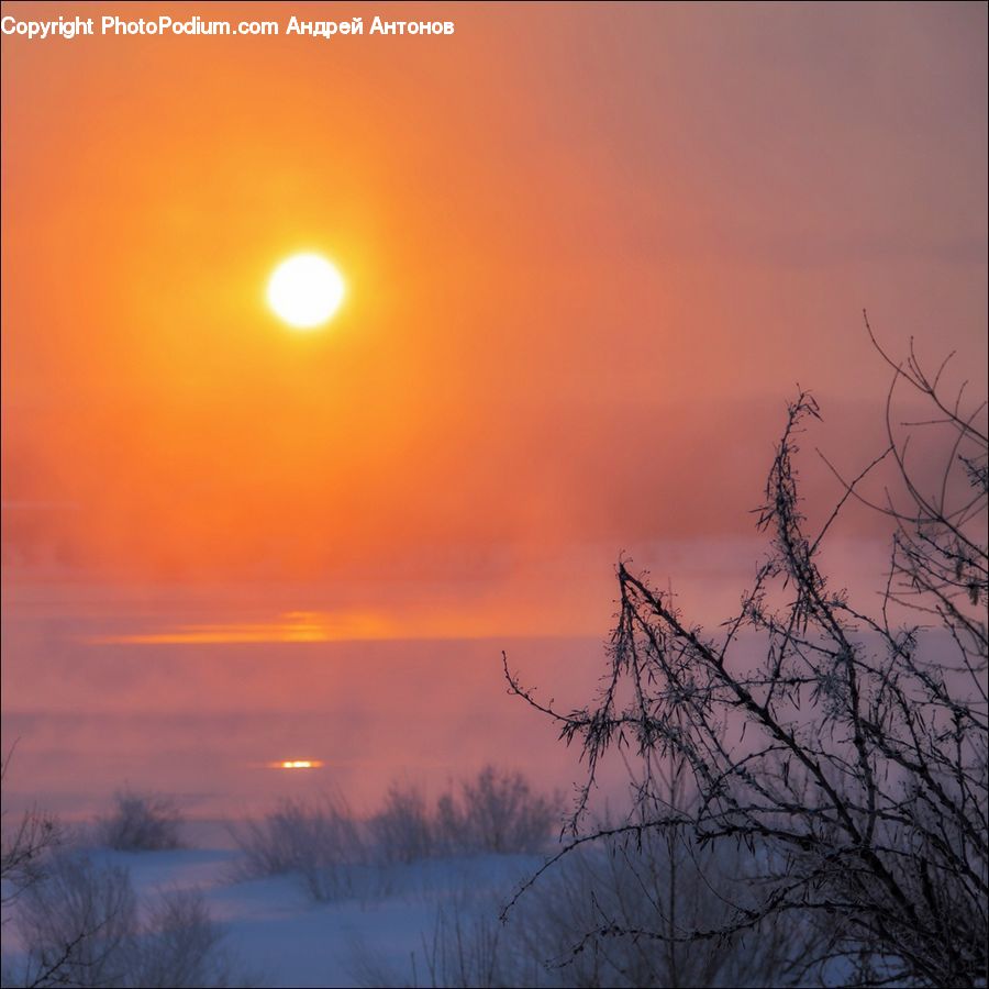 Dawn, Dusk, Sky, Sunrise, Sunset, Red Sky, Field