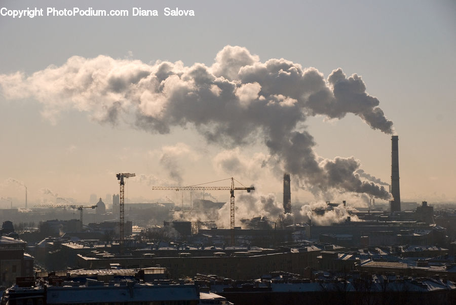 Boat, Watercraft, Factory, Refinery, Harbor, Port, Waterfront