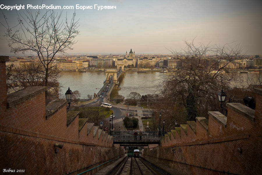 Deck, Porch, Train, Vehicle, Canal, Outdoors, River