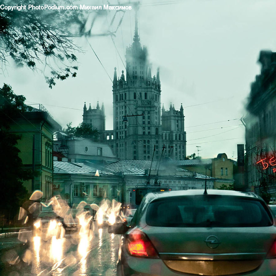 Automobile, Car, Vehicle, Fountain, Water, Cab, Taxi