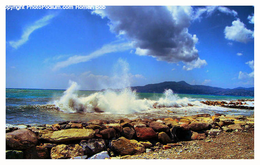 Rock, Coast, Outdoors, Sea, Water, Sea Waves, Beach