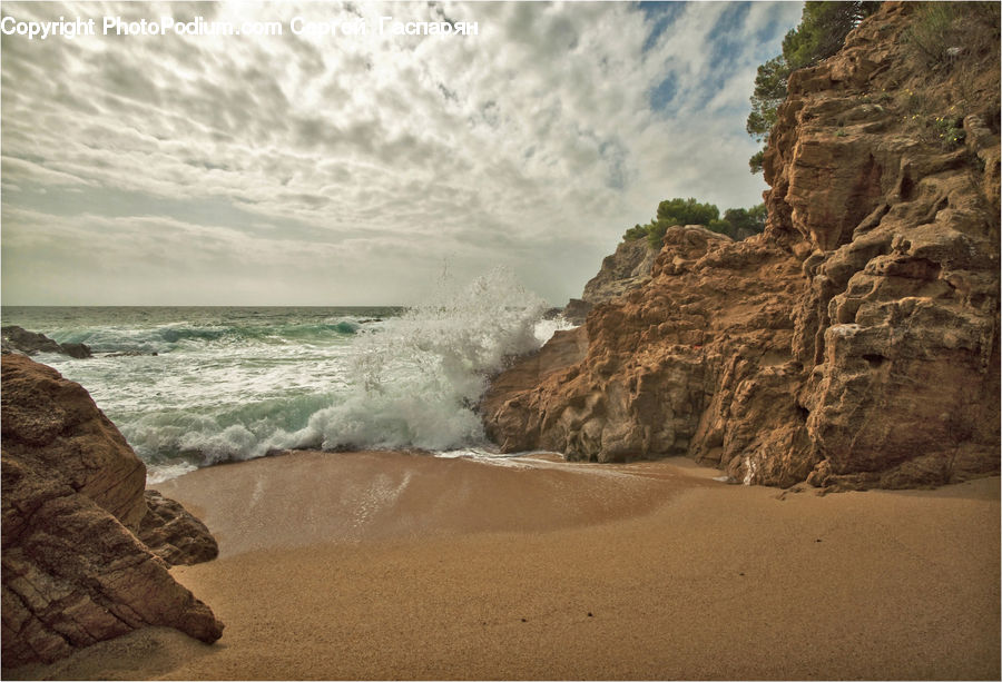 Coast, Outdoors, Sea, Water, Rock, Beach, Sand