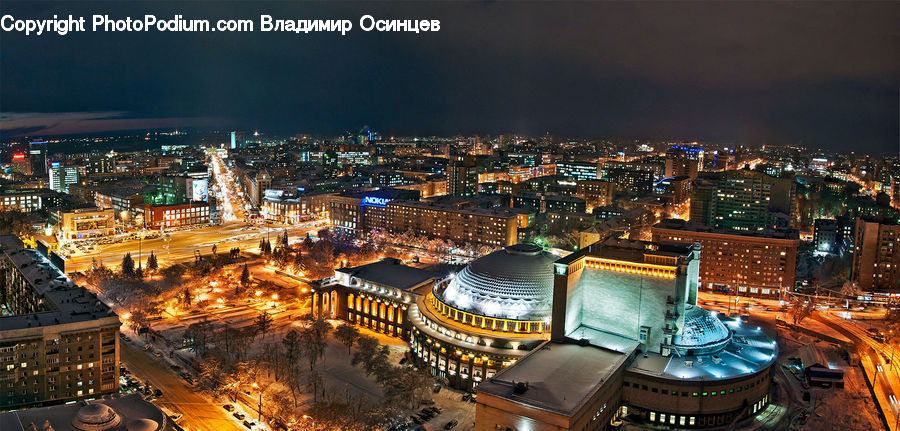 City, Downtown, Metropolis, Urban, Intersection, Road, Architecture