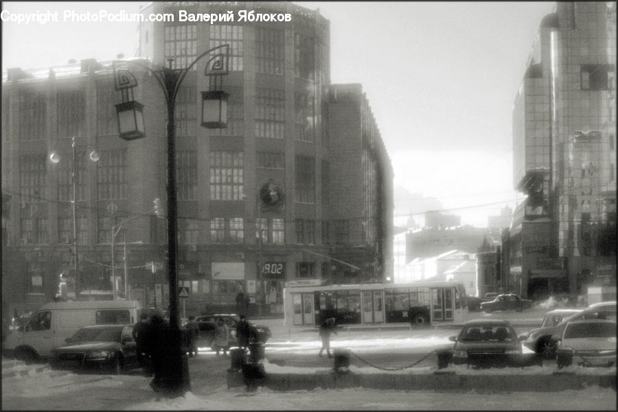 City, Downtown, Automobile, Car, Vehicle, Urban, Intersection