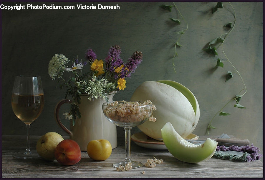 Glass, Goblet, Plant, Potted Plant, Flower, Flower Arrangement, Flower Bouquet