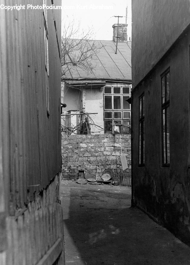 Alley, Alleyway, Road, Street, Town, Fence, Brick