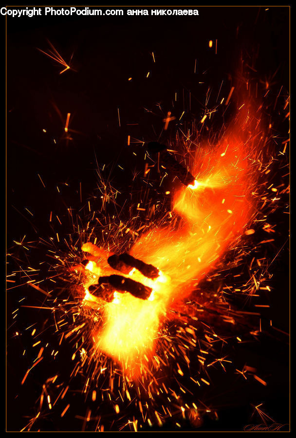 Fireworks, Night, Fire