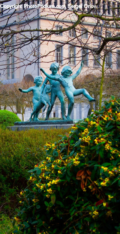 Art, Sculpture, Statue, Bush, Plant, Vegetation, Blossom