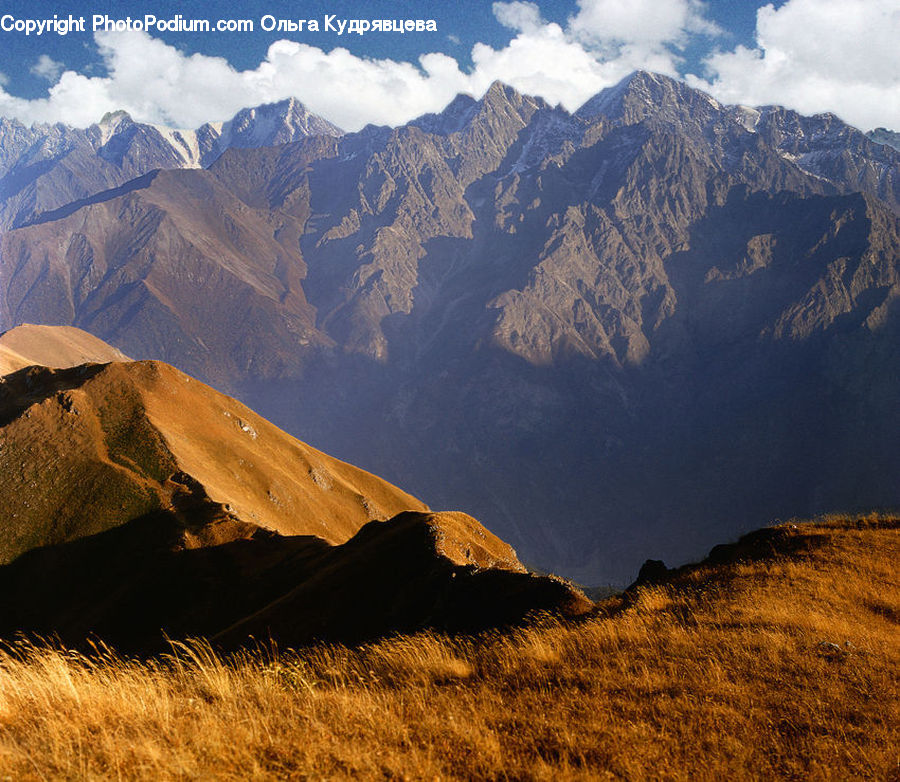 Crest, Mountain, Outdoors, Peak, Mountain Range, Field, Grass