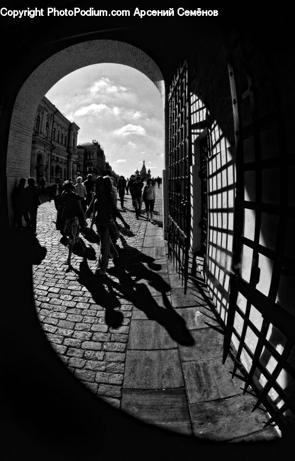 Fisheye, Leisure Activities, Walking, Crowd, Architecture, Downtown, Plaza