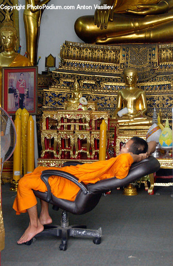 Buddha, Person, Shrine, Temple, People, Human, Monk