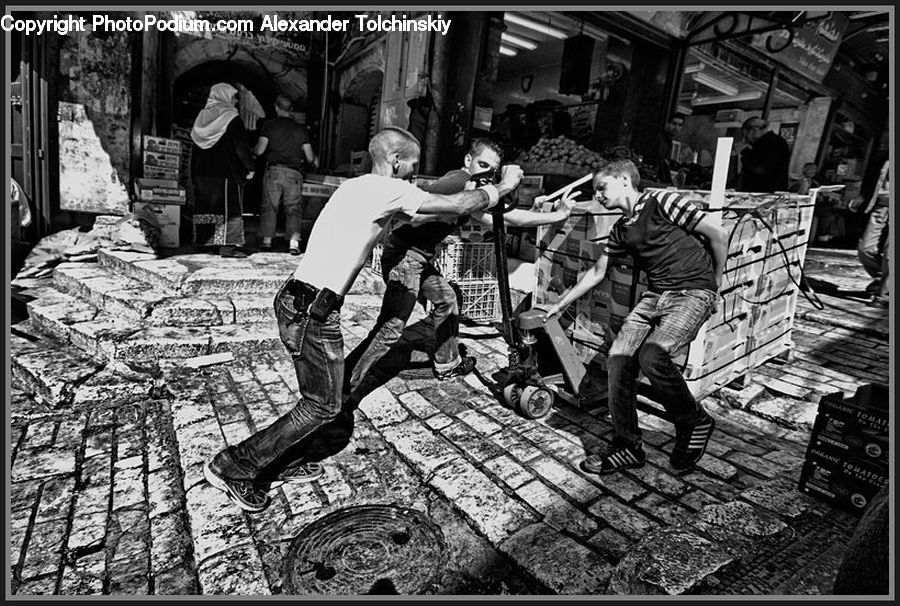 Assembly Line, Factory, Performer, Person, Alley, Alleyway, Road