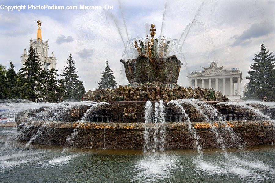 Fountain, Water, Animal, Mammal, Sheep, Art, Carpet