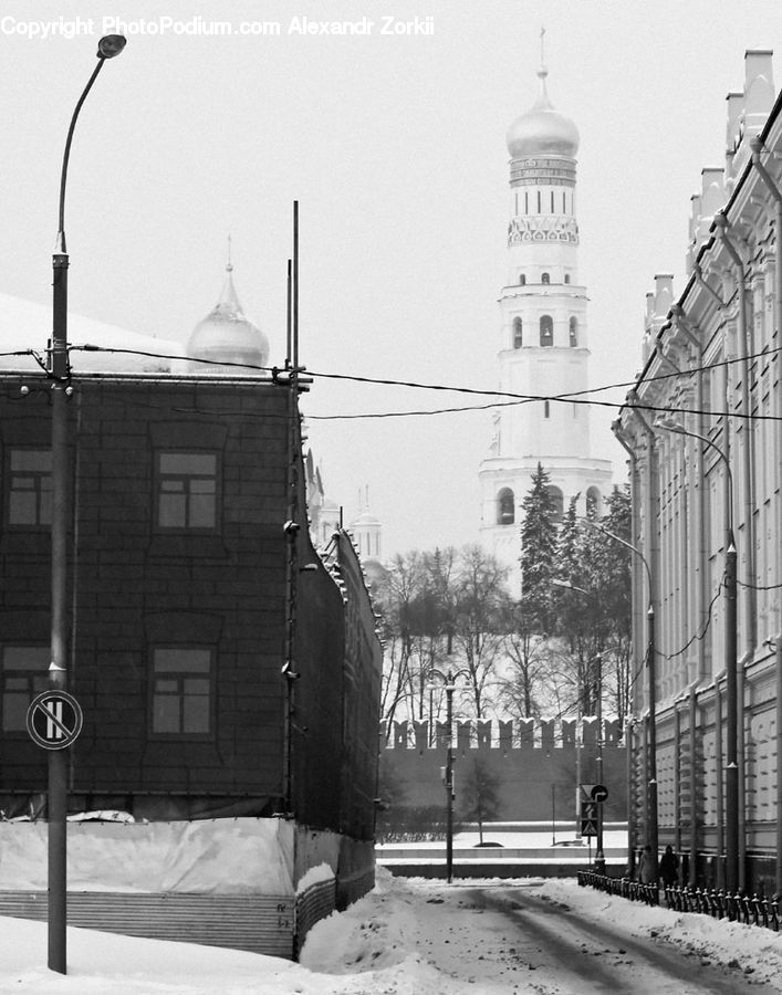 Beacon, Building, Lighthouse, Water Tower, Intersection, Road, City